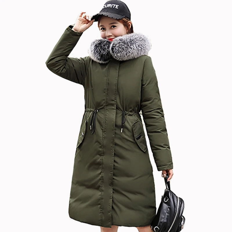 

2019 Double Two Sides Women Winter Jacket High Quality Warm Thicken Female Long Parka Outwear Padded With Embroidery Coat