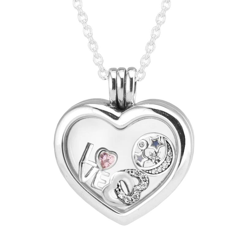 Floating Locket Necklace with 3pcs 