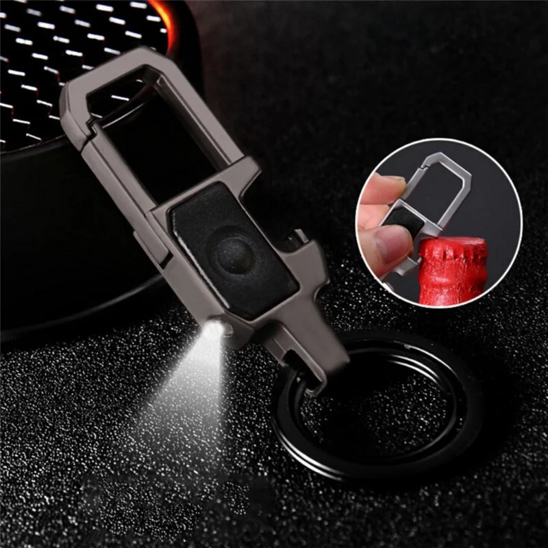 

2018 Multifunctional Tool Key Holder LED Bottle Opener Keychain Portable Bottle Opener LED Lighting Metal Key Chain Car Key Ring