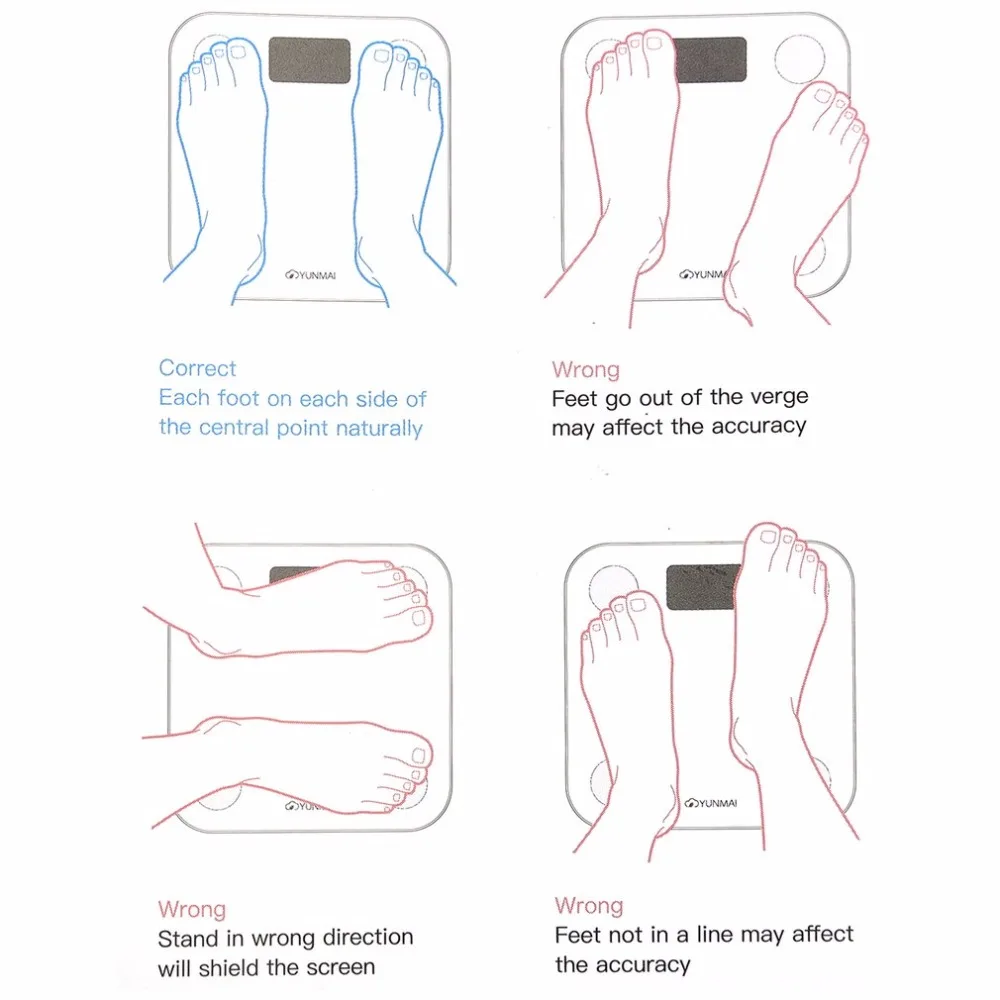 Горячая Распродажа, белые умные Yunmai Премиум мини весы, бытовые весы, напольные весы, процент жира, цифровые весы для взвешивания жира