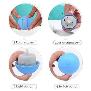 

LED Rolling Flash Ball Cat Toy USB Charging Pet Ball for Puppy Dog Funny Interactive Electronic Luminous Light Cat Toys qiang