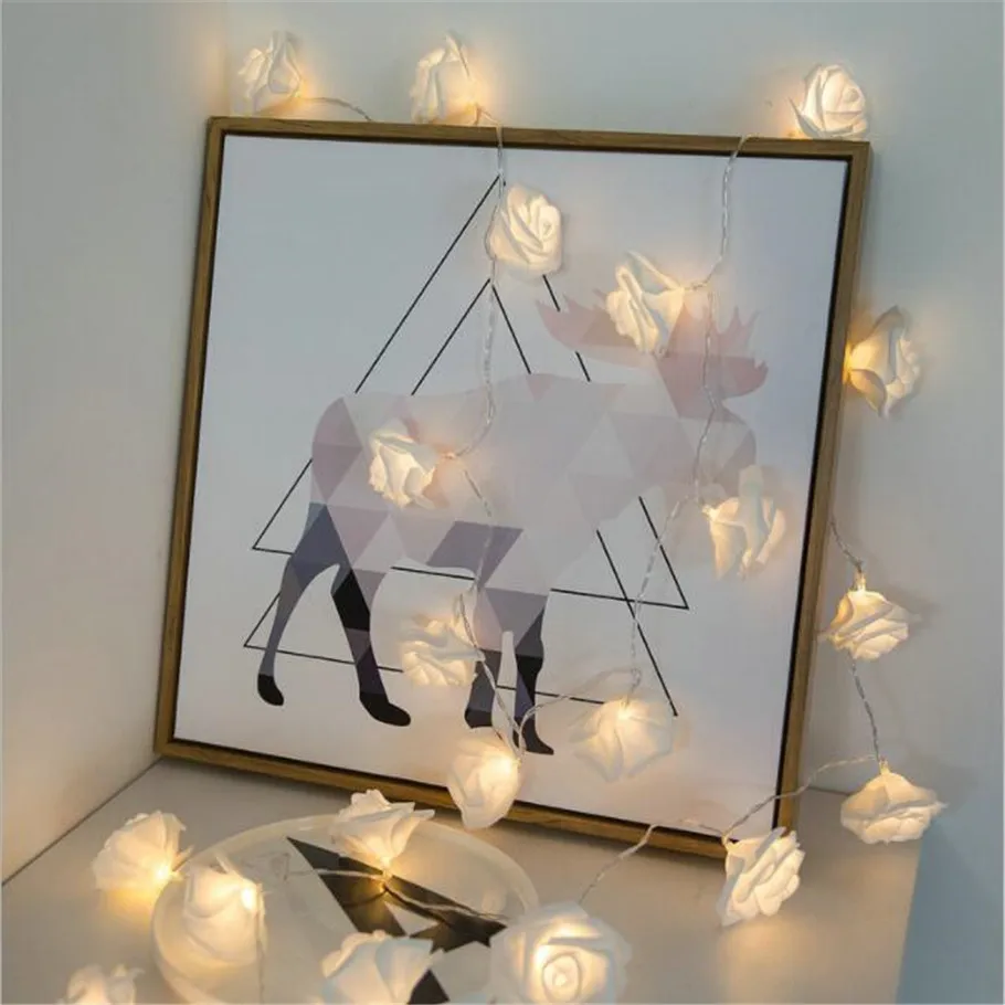 

Factory sales 1.5M/3M Battery operated LED Rose Flower Christmas holiday String Lights for Valentine Wedding Decoration