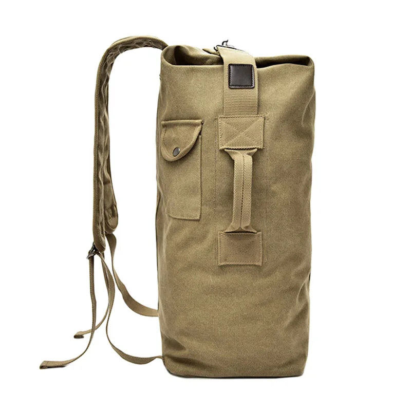 Koop Grote Capaciteit 2 Size Mannen Vrouwen Sport Travel Gym Militaire Tactische Klimmen Rugzak Zakken Canvas Emmer Schouder Sporttas Mannelijke