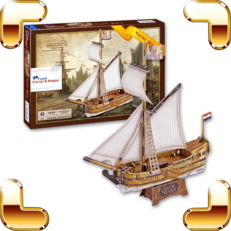 New DIY Gift Yacht Mary 3D Puzzle Model Ship History Warship Collection