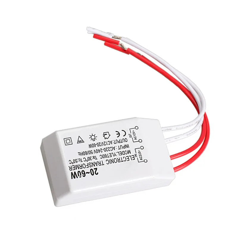ACAMPTAR Electronic Transformer Entrance AC220-240V 50 60Hz 20-60W for LED Halogen Bulb Lamp