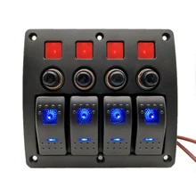 ^^Best Offers 4 Gang Dual LED Rocker Switch Panel Circuit Breaker for 12/24V Vehicles Boats Yacht Cruises Speedboat Cockpit Bus Rvs Jeep SUV ^^Best Offers 4 Gang Dual LED Rocker Switch Panel Circuit Breaker for 12/24V Vehicles Boats Yacht Cruises Speedboat Cockpit Bus Rvs Jeep SUV