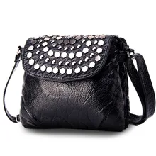 Leather Messenger Bag Women's Shoulder Bag Female Small Crossbody Bags for Women 2018 bolsas sac femme Rivet Mini Flap Leather Messenger Bag Women's Shoulder Bag Female Small Crossbody Bags for Women 2018 bolsas sac femme Rivet Mini Flap