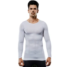 Для мужчин с длинным рукавом рубашки для мальчиков утягивающее белье для больных гинекомастией мужчин утягивающие Корсеты пояс управление мужской Корректор осанки Abdo