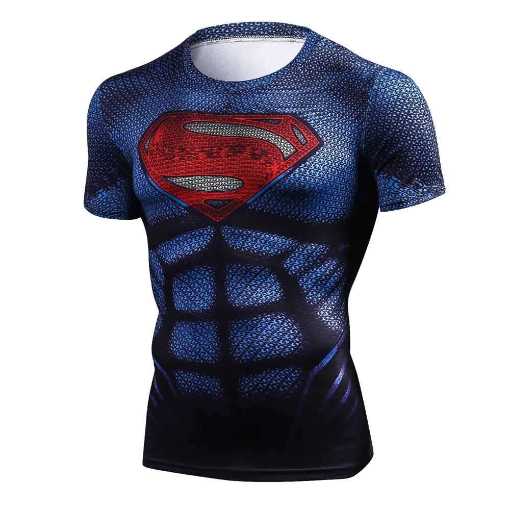 Обновленная версия, футболки с 3D принтом железного Бэтмена Супермена, мужские компрессионные футболки, костюм с коротким рукавом, топы для фитнеса и бодибилдинга