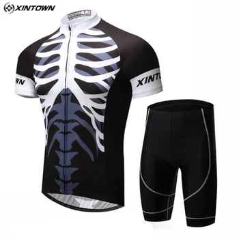 

XINTOWN 2018 Men's MTB Bike Cycling Clothing Breathable quick Dry Bicycle Clothes Ropa Ciclismo Cycling Jersey Bib Shorts Sets
