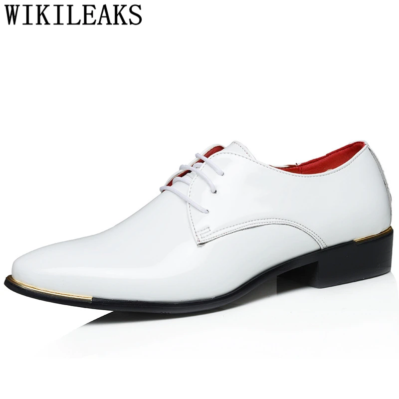 

Pointed Toe Mens Dress Shoes Formal Patent Leather wedding men shoes designer oxford shoes for men calzado hombre mocassin homme