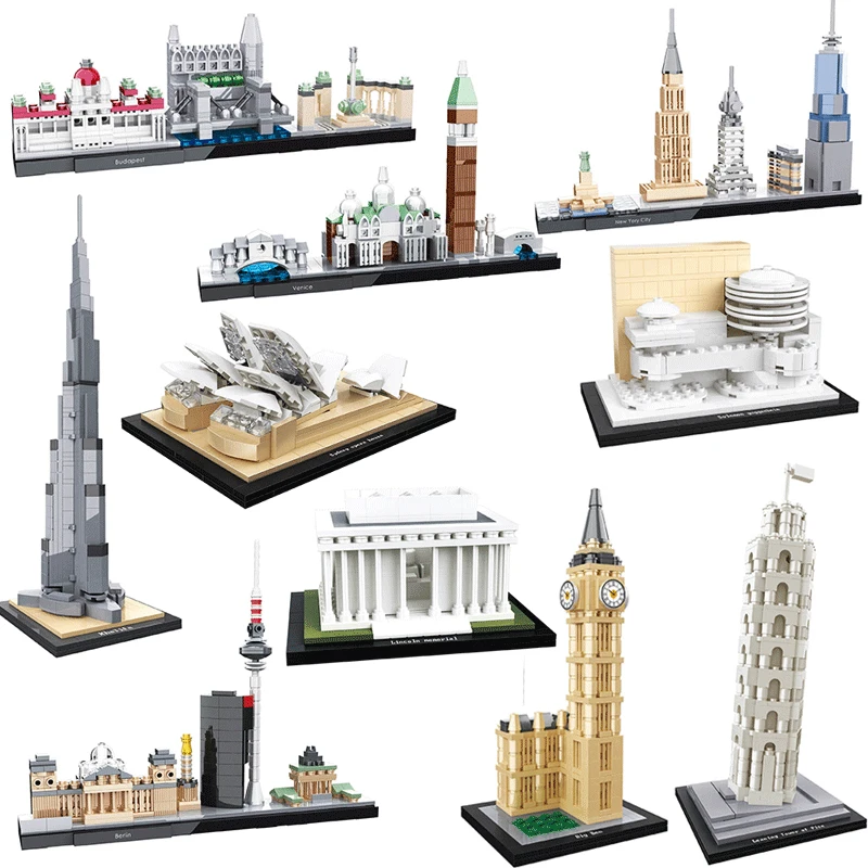 

Wange Compatible legoed City Architecture model capital building kits block kids toys children bricks France villa village sets