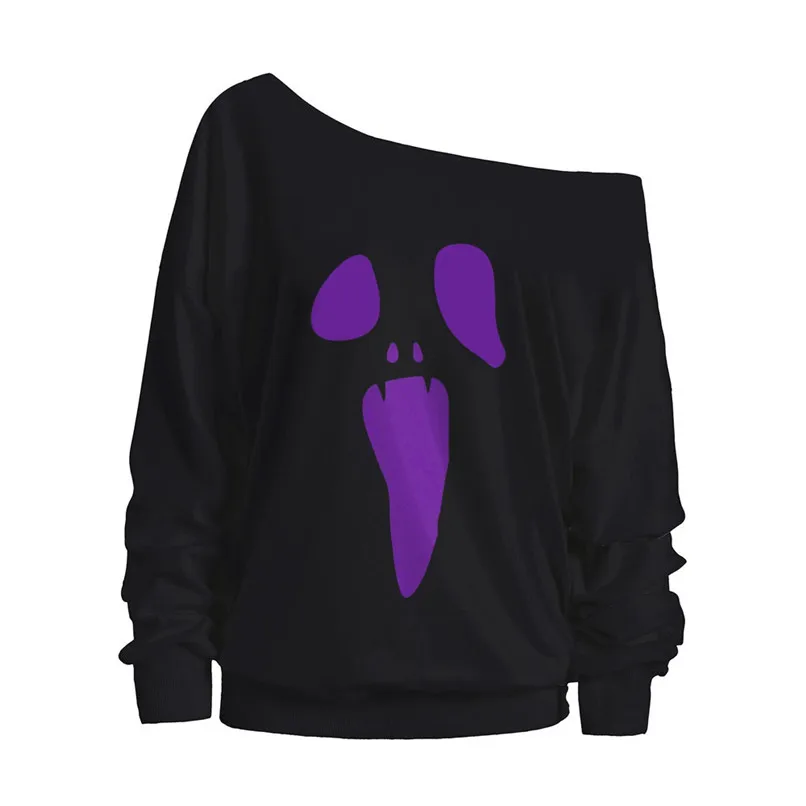 Autumn 2018 Gothic Punk Rock Clothing Harajuku Kawaii Printed T shirts Women Casual Blusas Long Tops Ghost Blusas 40OC261