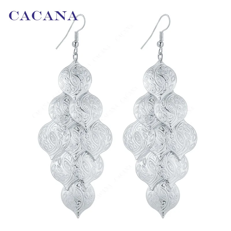 CACANA Dangle Long Earrings For Women Beautiful Pattern Fashion Bijouterie Hot Sale No.A722 A723