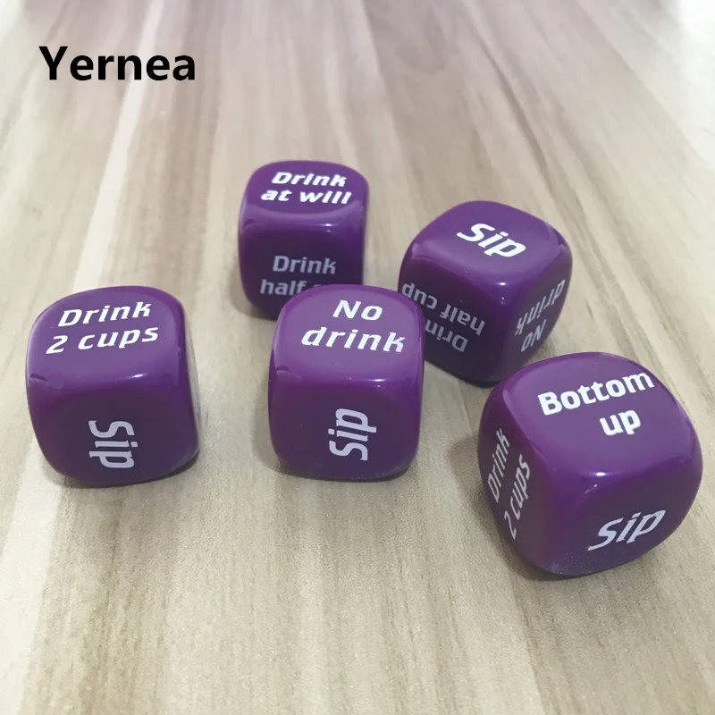 

25mm 2Pcs/Lot Drinking Dice Acrylic Purple Round Corner Hexahedron Drinking Dice Portable Table Playing Games Dice Set Yernea
