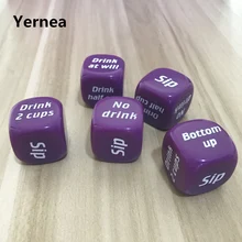 25mm 2Pcs/Lot Drinking Dice Acrylic Purple Round Corner Hexahedron Drinking Dice Portable Table Playing Games Dice Set Yernea