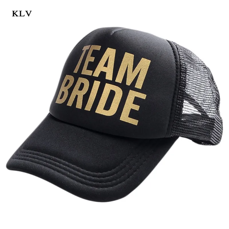 Team Bride Команда надпись «Bride Tribe» Snapback Кепка-тракер Кепка с сеточкой и золотыми буквами с принтом стрелы, Свадебная вечеринка Бейсбол Кепки клуб подарок - Цвет: Team Bride