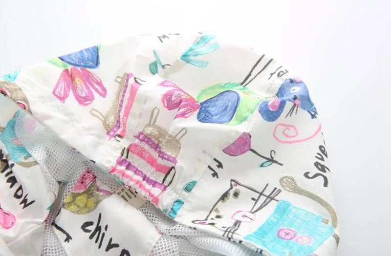 CUte Rabbit Graffiti Kids Jacket For Girls Trench Coats Spring Sunscreen Clothing Comfortable Girl Jackets Girls Outerwear Coats (4)