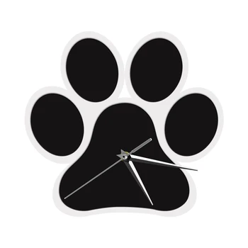 

1Piece Dog Paw Design Clock Animals Wall Clock Modern Pug Wall Clock Home Decor Doggy Foot Contemporary Wall Art