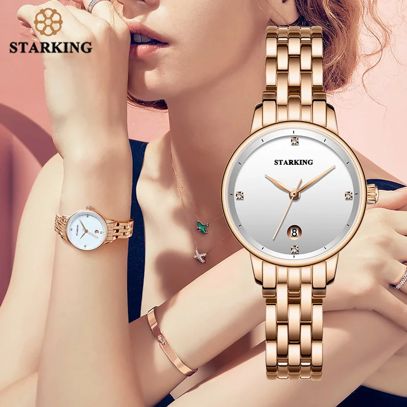  STARKING Luxury Fashion Women Watches Stainless Steel Relojes Mujer Dress Lady Watch Quarts Wrist W