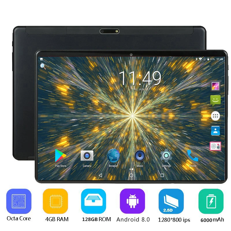 

New 10 inch Original Design 3G/4G Phone Call Android 8.0 Octa Core 128G Android Tablet pc WiFi Bluetooth GPS IPS Tablets 10.1