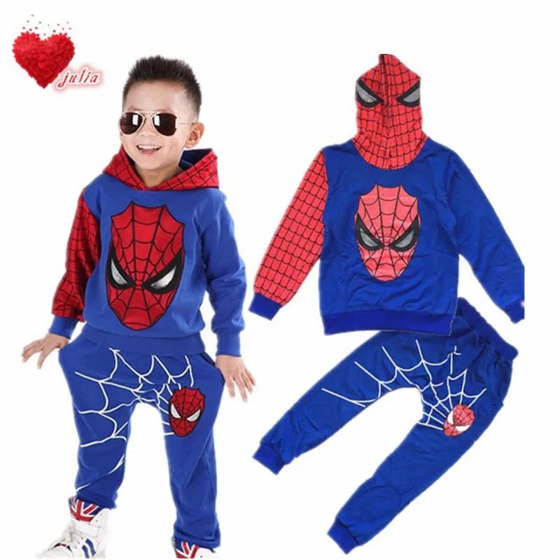 Spiderman boys clothing set baby boy clothes spider man sports suits 3