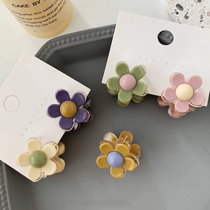 

1PC Girls Colorful Acrylic Flower Hair Claw Resin Hair Clips Hairpin Barrettes For Headdress for women girls Hair Accessories