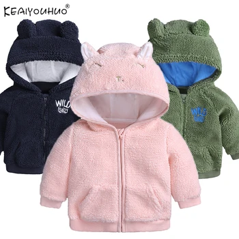 

KEAIYOUHUO 2018 Winter Baby Girl Coats For Boys Jackets Hooded Warm Jacket For Kids Clothes Long Sleeve Cotton Coat Kid Outerwer