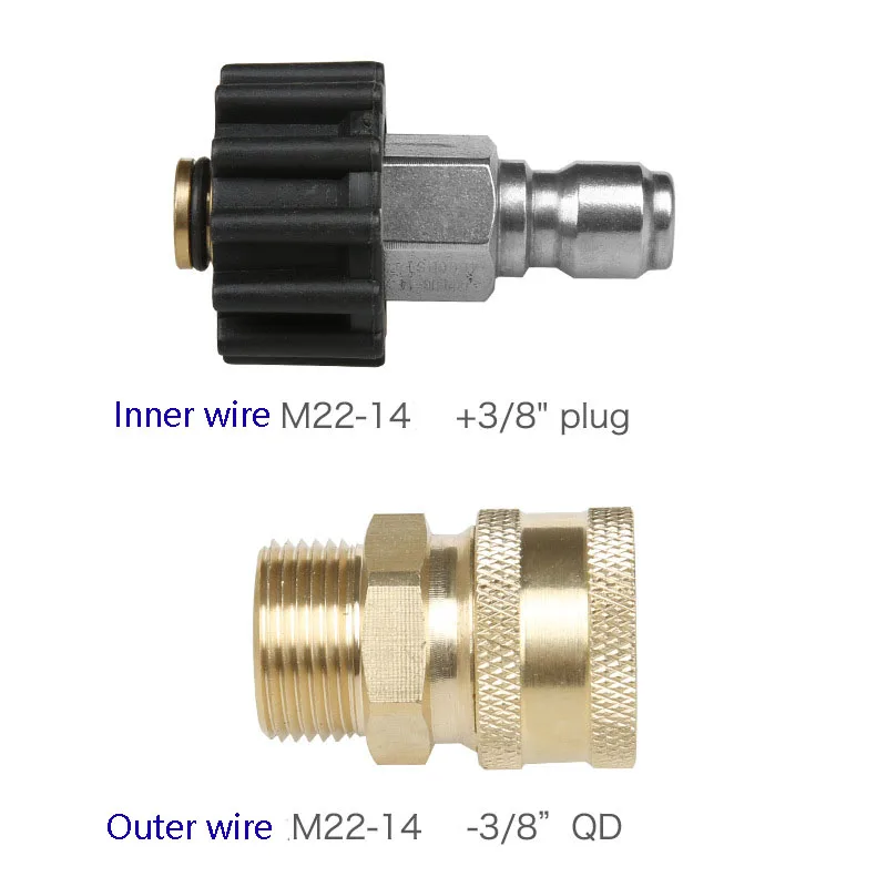 Латунный Соединительный адаптер M22 Мама+ 3/" быстроразъемный штекер высокого давления мойка автомобиля