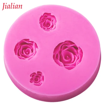 

Flower Shape 3D fondant cake silicone mold food grade mastic confeitaria chocolate pastry candy Clay making decoration tool 0242