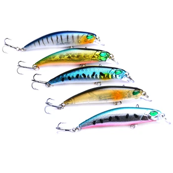 

YUZI 100pcs Minnow Fishing Lure 65mm 4g 3D Eyes Crankbait Wobblers Fishing Tackle