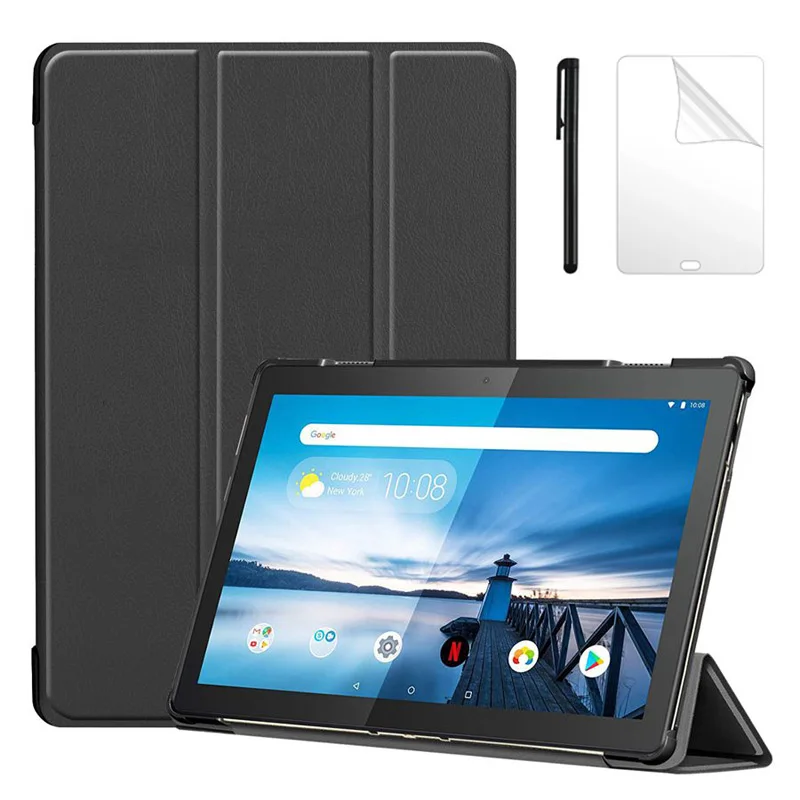 

PU Case for Lenovo Tab M10 TB-X605F TB-X605L Slim Magnetic Stand Smart Cover for Lenovo M10 10.1 Tablet Case + film