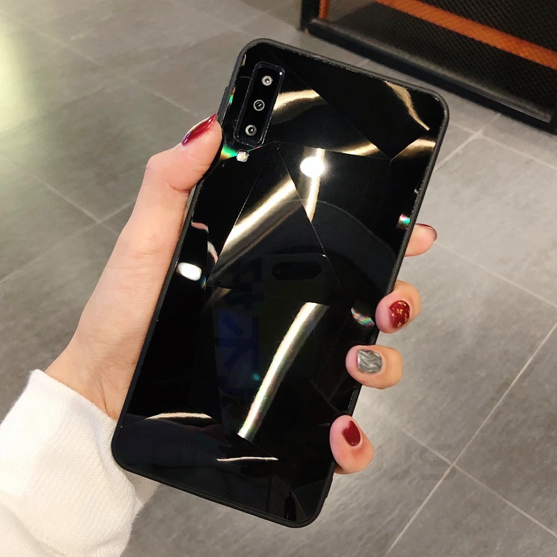 Роскошный алмаз текстура зеркала для samsung Galaxy Note 8, 9, 10, S7 край S8 S9 S10 плюс S10E A6 A7 A8 A9 J4 J6 J8 чехол