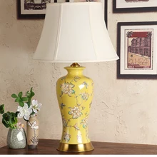 Винтажные китайские фарфоровые керамические настольные лампы для спальни, гостиной, свадебные настольные лампы Jingdezhen европейские настольные лампы