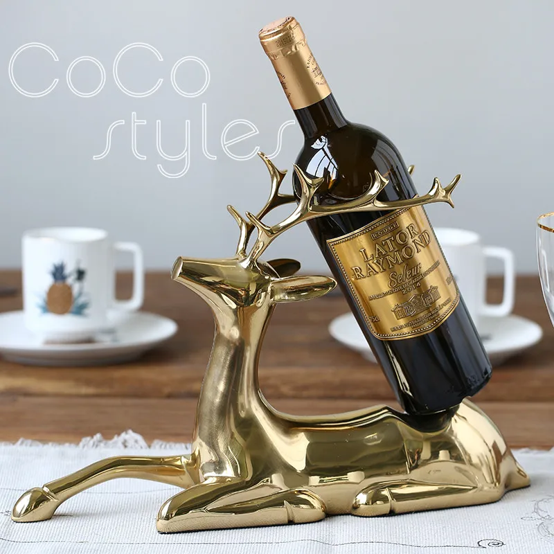 Cocostyles чудесный привлекательный креативный золотой Латунный красный винный стенд роскошный для Королевского стиля Свадебные украшения дома аксессуары