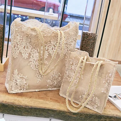

NEW Lace Ladies Handbag Summer Beach Wedding Bridal Party Hand Bag Bolsa Feminina Women's Shoulder Bag Shopping Bag
