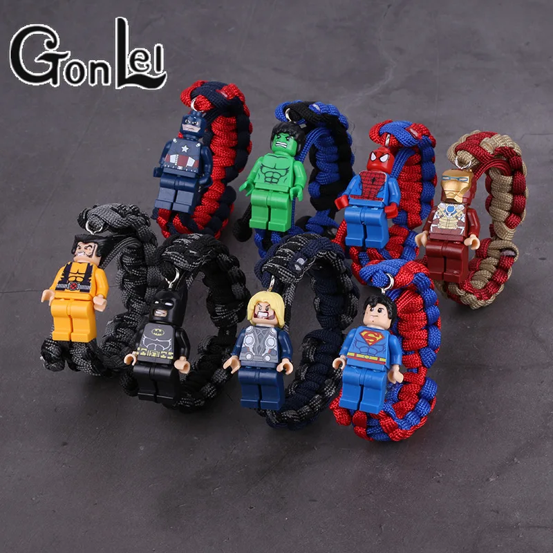 

Buzz Lightyear Bracelet Handmade Figure Super Hero Iron Man Batman Darth Vader Chicken Unicorn Panda Building Blocks Bricks Toys
