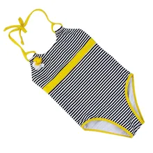 Красивый качественный купальник в полоску из полиэстера для малышей, Цельный купальник для девочек, детская одежда для купания для девочек, пляжная одежда для детей возрастом от 2 до 8 лет