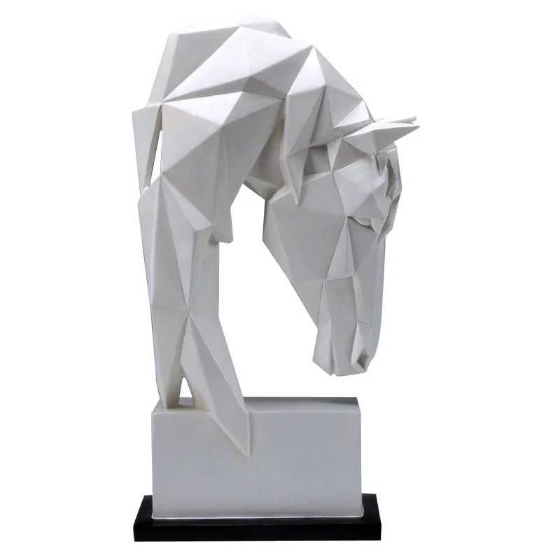 Us 5299 30 Offgeometry Horse Head Statues Animals Art Sculpture Resin Craft Home Decoration Crafts Room Creative Christmas Gifts R651 In Statues