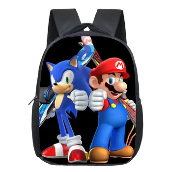 

Super Mario Printing Backpack Children Cartoon Sonic Backpacks Boys Girls SchoolBag For Kindergarten Daily Backpack Kids BookBag