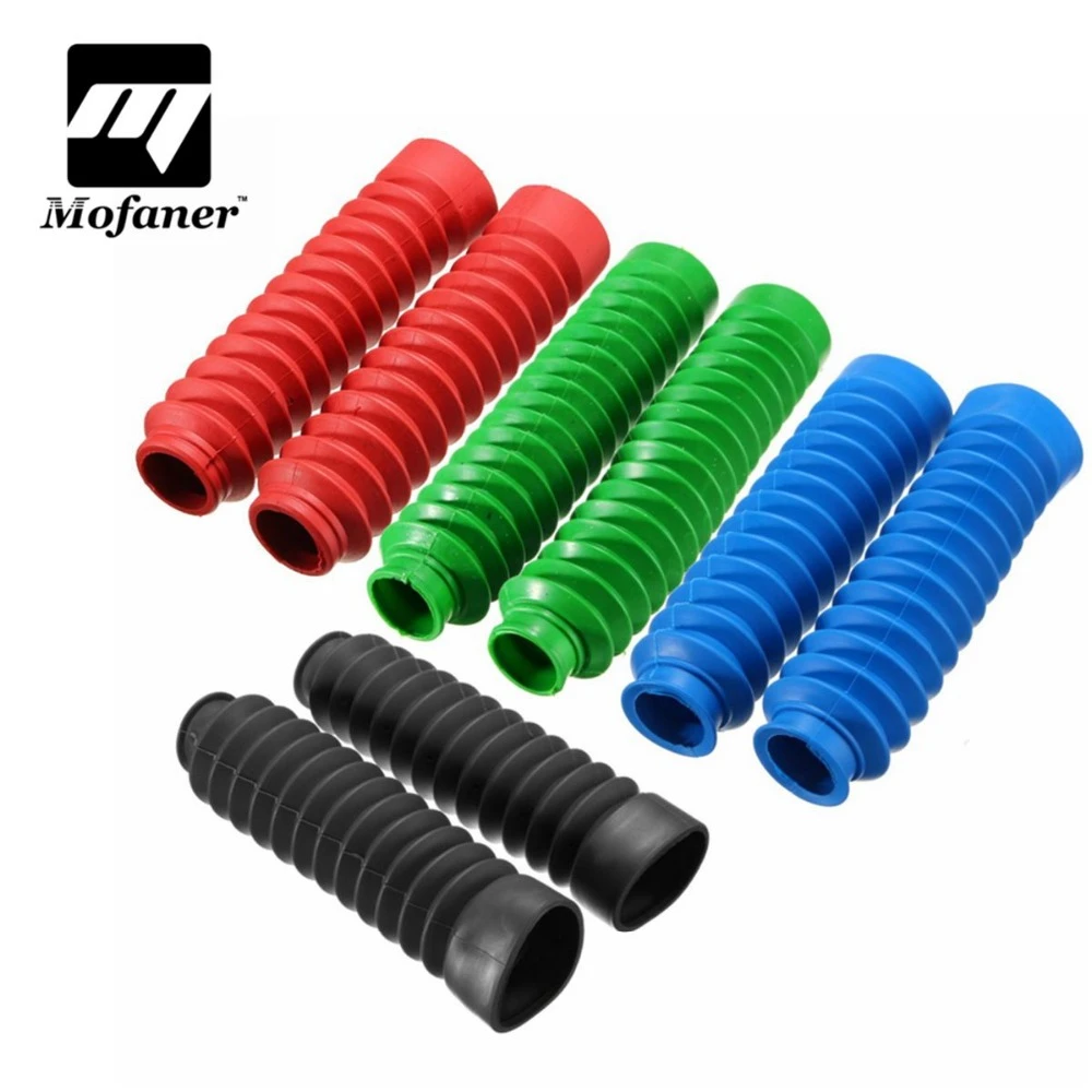 2 pezzi Copri forcella anteriore in gomma per moto universale Ghette Stivali Gators GLF Nero Copriscarpe forcella anteriore