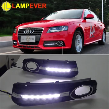 

Lampever 2 pcs For Audi A4 A4L B8 2009-2012 LED DRL Daytime driving Running Lights Daylight Fog Lamp cover hole free shipping