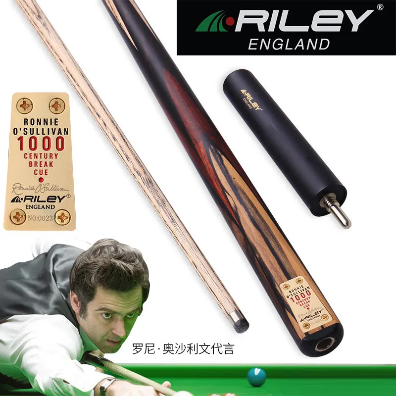 

RILEY RCENT-101 High-end Handmade 9.5mm One Piece Billiard Snooker Stick Cue with Case with Extension Limited to 1000 England