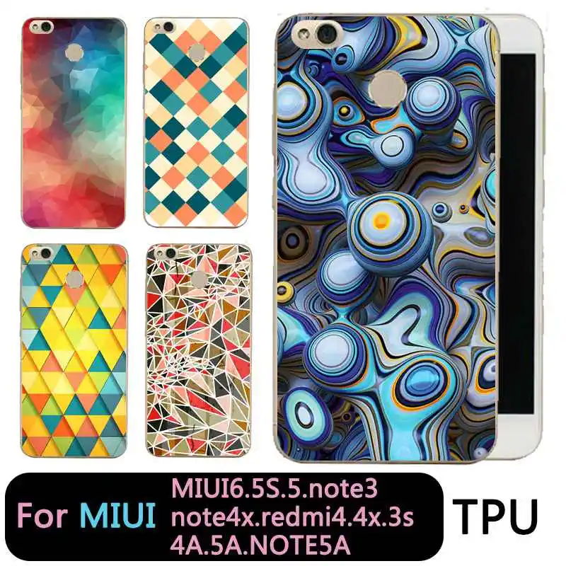 QMSWEI Clear Phone Case For Mi 6 5 5s note3 Redmi note4x 4x 3s 5a 4a note5a Strip Diamond Grid Print Protective Soft Cover |