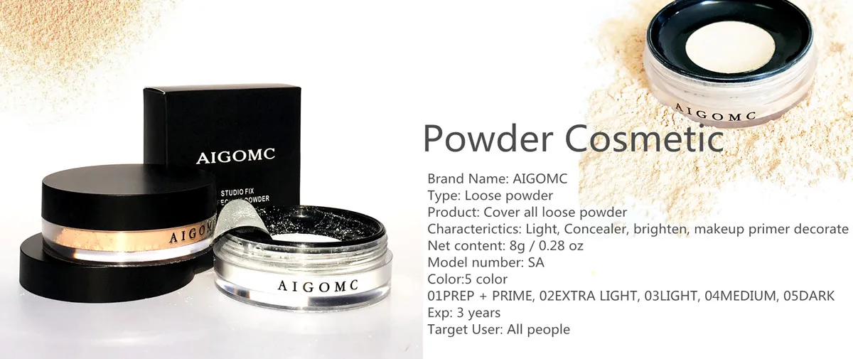 AIGOMC порошок Косметика для лица Smooth Loose Powder макияж Прозрачная отделка Водонепроницаемый Loose Powder