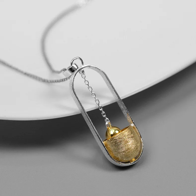 

INATURE 925 Sterling Silver Hammer Ram Pendant Necklace For Women Silver Chain Necklace Jewelry AP191