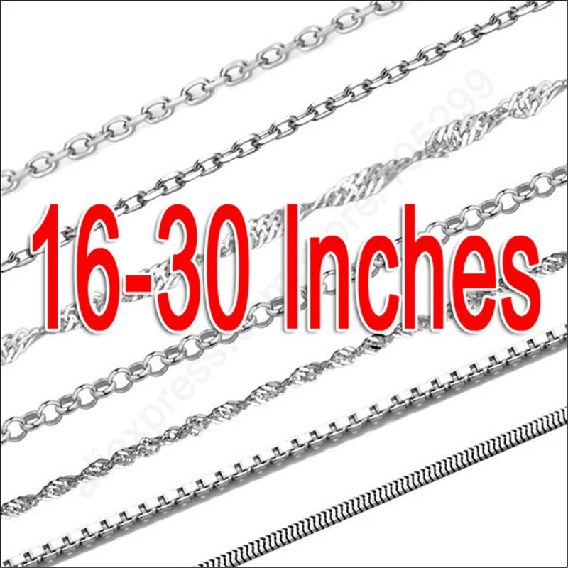 

Maple 10 шт 16-30 "Микс 10 стиль подлинный 925 пробы серебряные ювелирные изделия змея Роло шейные цепочки Фигаро С Застежками Омаров