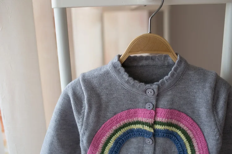 Новинка 2019 г., Детский кардиган, свитер для маленьких девочек, милый Радужный свитер для маленьких мальчиков, модные свитера с длинными