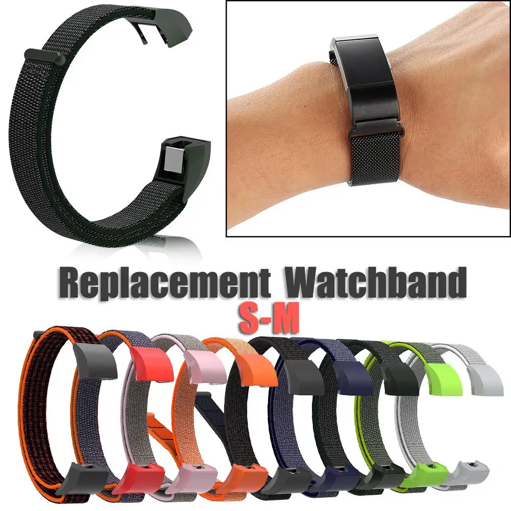 

HR Wristband Replacement Watchband Nylon Loop with Hook Adjustable Fastener Wrist Strap For Fitbit Alta/Alta