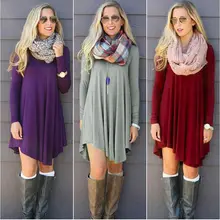 Fashion Clothes vestidos Women 2016 Autumn Winter Dress Female Cotton O-neck Long Sleeve Mini Woolen Dresses